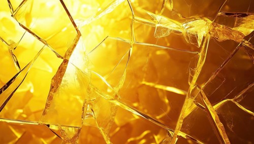 Abstract Background With Broken Glass Yellow Explosion And Cracked Surface For Summer Party Posters