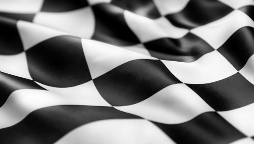 Black And White Racing Flag With Checkered Design. Empty Space For Text. Ideal For Racing Events