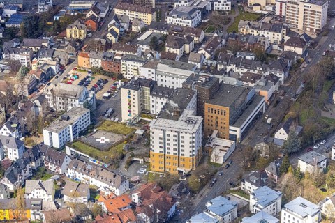 Aerial photo, Marien Kliniken - St. Marien-Krankenhaus Siegen, Siegen-Kernband, Siegen, Siegerland,