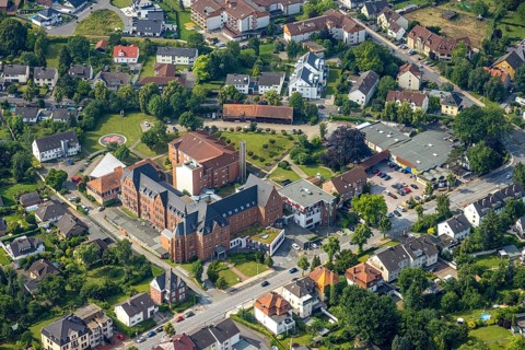 Aerial view, Mariannen-Hospital Werl, Werl, Soester Börde, North Rhine-Westphalia, Germany, DE,