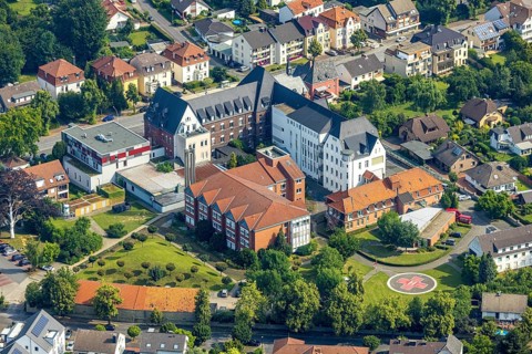 Aerial view, Mariannen-Hospital Werl, Werl, Soester Börde, North Rhine-Westphalia, Germany, DE,