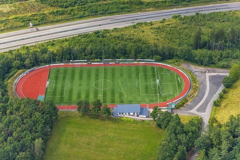 Aerial view, sports ground FSV Gerlingen e.V., Gerlingen, Wenden, Sauerland, North