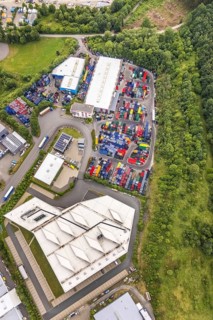 Aerial view, commercial area Hillmicker Straße, APS Wenden Drehmo GmbH, Gerhard Steinseifer