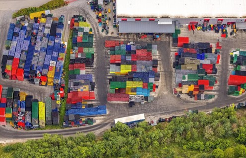 Aerial view, commercial area Hillmicker Straße, Gerhard Steinseifer Brauereibedarf, Zum Eichstruck,