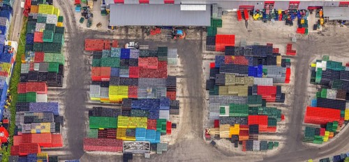 Aerial view, commercial area Hillmicker Straße, Gerhard Steinseifer Brauereibedarf, Zum Eichstruck,