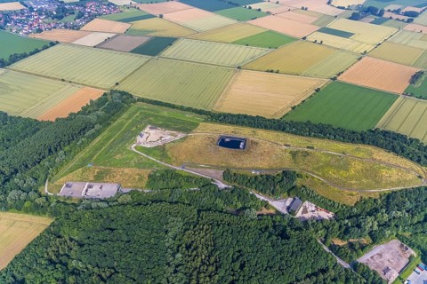Aerial view, landfill Werl, Scheidingen, Welver, Soester Börde, North Rhine-Westphalia, Germany,