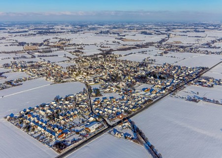 Aerial view, overview Westönnen, Westönner Bundesstraße - formerly Bundesstraße B1 downgraded to