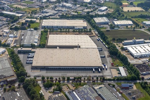 Aerial photo, Aldi logistics centre central warehouse Werl, Werl, Soester Börde, North