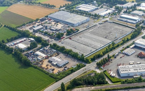 Aerial view, industrial estate Hammer Straße, Brelo Rohstoff Recycling, Kettler Werk Sönnern 1,