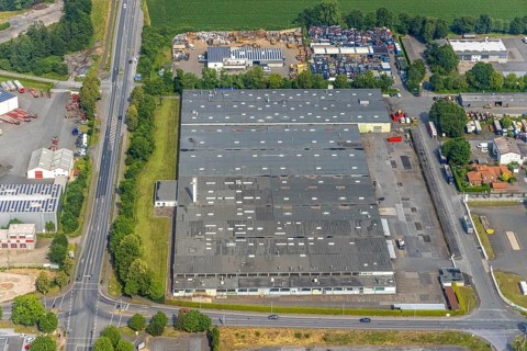 Aerial view, industrial estate Hammer Straße, Kettler Werk Sönnern 1, Budberg, Werl, Soester Börde,