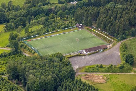 Aerial photo, Rothemühle sports ground, Wenden, Sauerland, North Rhine-Westphalia, Germany, DE,