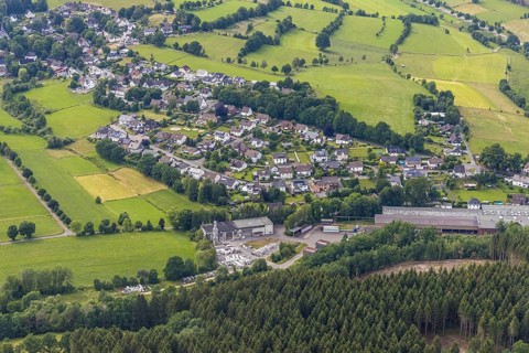 Aerial view, local view Heid, Wenden, Sauerland, North Rhine-Westphalia, Germany, DE, Europe,
