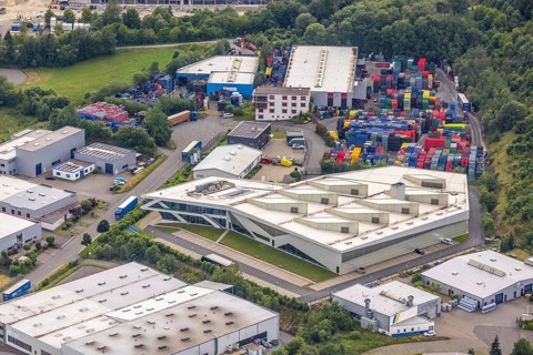 Aerial view, commercial area Hillmicker Straße, APS Wenden Drehmo GmbH, Gerhard Steinseifer