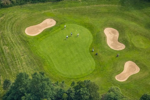 Aerial photo, Golfclub Siegen-Olpe, Dörnscheid, Wenden, Sauerland, North Rhine-Westphalia, Germany,