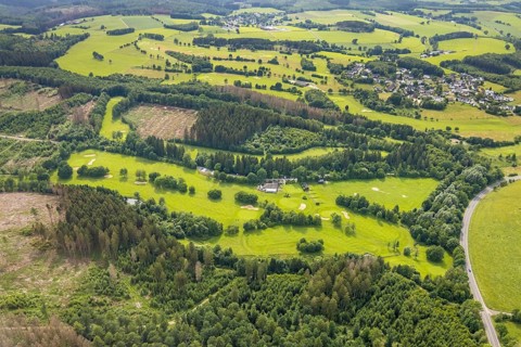 Aerial photo, Golfclub Siegen-Olpe, Dörnscheid, Wenden, Sauerland, North Rhine-Westphalia, Germany,