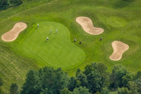 Aerial photo, Golfclub Siegen-Olpe, Dörnscheid, Wenden, Sauerland, North Rhine-Westphalia, Germany,