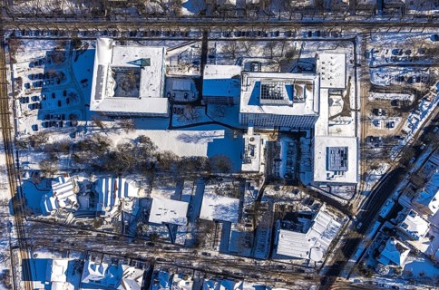 Aerial photo, Health and Environment Agency, Road Traffic Office, Unna, Ruhr area, North