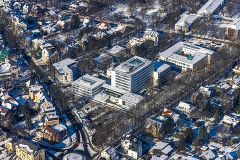 Aerial photo, Health and Environment Agency, Road Traffic Office, Unna, Ruhr area, North