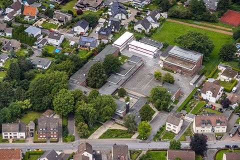 Aerial photo, Hellweg Realschule, Maßen, Unna, Ruhr area, North Rhine-Westphalia, Germany,