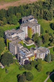 Aerial view, high-rise housing estate on Harkortweg in the Lindenberg district of Schwelm, Ruhr