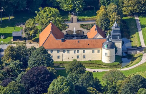 Aerial view, Schloss Haus Martfeld in the district of Lindenberg in Schwelm, Ruhr area, North