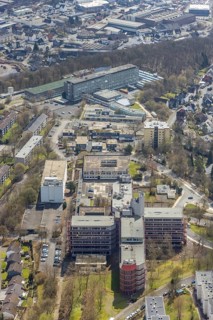 Aerial photograph, University of Siegen Campus Hölderlin, Weidenau-Haardter Berg, Siegen,