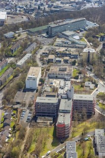 Aerial photograph, University of Siegen Campus Hölderlin, Weidenau-Haardter Berg, Siegen,