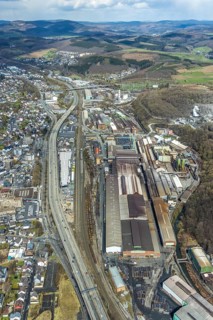 Aerial view, Deutsche Edelstahlwerke, Geisweid-Stahlwerke, Siegen, Siegerland, North