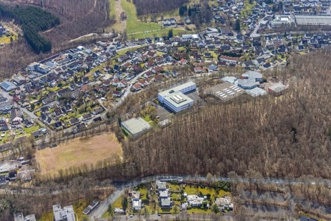 Aerial photo, Realschule Am Schießberg und Geschwister-Scholl-Schule Gesamtschule Auf dem