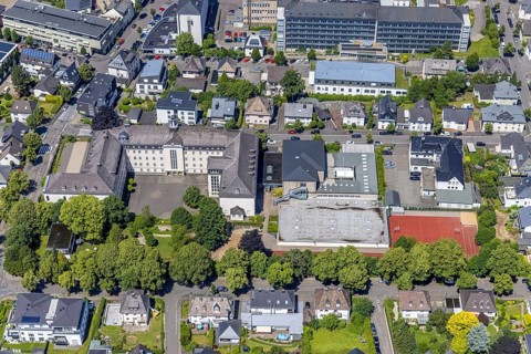 Aerial photo, St.-Franziskus-Schule, Gymnasium und Realschule, Olpe-Stadt, Olpe, Sauerland, North