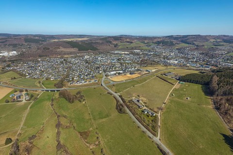 Aerial view, aerial view Bigge, Olsberg, Sauerland, North Rhine-Westphalia, Germany, DE, Europe,