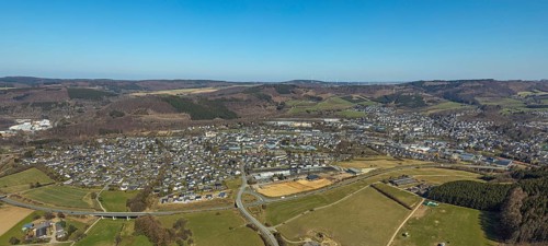 Aerial view, aerial view Bigge, Olsberg, Sauerland, North Rhine-Westphalia, Germany, DE, Europe,
