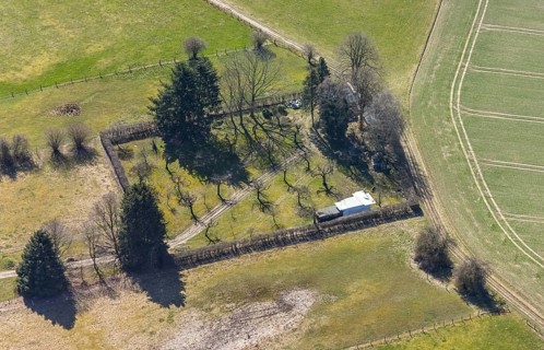 Aerial view, meadow in Helmeringhauser Bruch, Helmeringhausen, Olsberg, Sauerland, North