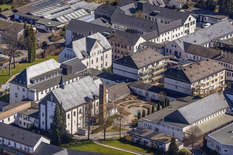Aerial photo, Campus Josefsheim Bigge, vocational training centre, Bigge, Olsberg, Sauerland, North