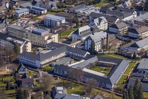 Aerial photo, Campus Josefsheim Bigge, vocational training centre, Bigge, Olsberg, Sauerland, North