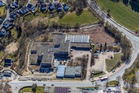 Aerial photo, Erich Kästner-Realschule, Fredeburg, Schmallenberg, Sauerland, North