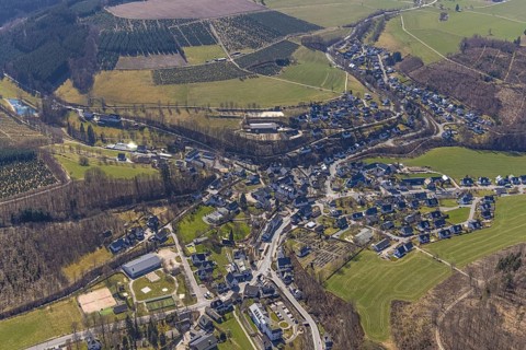 Aerial view, view of Oberkirchen, Schmallenberg, Sauerland, North Rhine-Westphalia, Germany, DE,