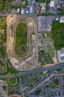Aerial view of the former trotting track in the Hillerheide district, ISEK project Wohnen am