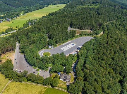 Aerial photo, traffic training area Olpe, Daimlerweg, Stachelau, Olpe, Sauerland, North