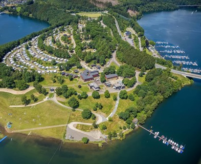 Aerial view, Biggesee, Camping Biggesee - Vier Jahreszeiten, Rhode, Olpe, Sauerland, North