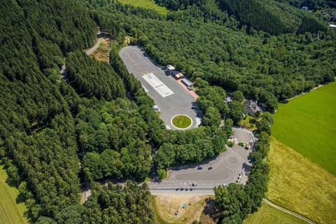 Aerial photo, traffic training area Olpe, Daimlerweg, Stachelau, Olpe, Sauerland, North
