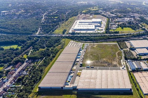 Aerial view, SEGRO Logistics Park Oberhausen, Edeka central warehouse Oberhausen and Sterkrade