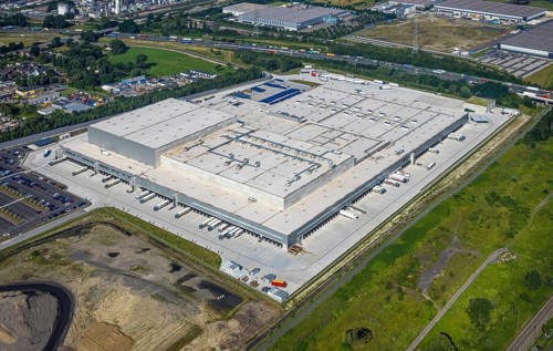 Aerial view, Edeka central warehouse Oberhausen, Logport 5, Logport V, Schwarze Heide, Oberhausen,
