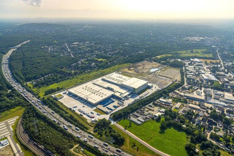 Aerial view, Edeka central warehouse Oberhausen, Logport 5, Logport V, Schwarze Heide, Oberhausen,