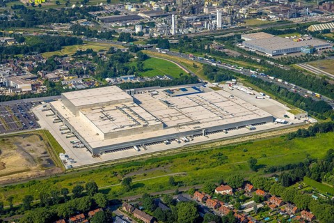 Aerial view, Edeka central warehouse Oberhausen, Logport 5, Logport V, Schwarze Heide, Oberhausen,