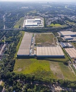 Aerial view, SEGRO Logistics Park Oberhausen, Edeka central warehouse Oberhausen and Sterkrade