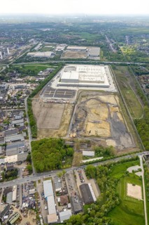 Aerial view, Edeka central warehouse logistics centre, Logport V, LLogport 5, Waldteich, Schwarze