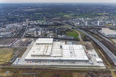 Aerial photo, Edeka central warehouse Oberhausen, Schwarze Heide, Oberhausen, Ruhr area, North