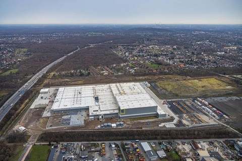 Aerial photo, Edeka central warehouse Oberhausen, Schwarze Heide, Oberhausen, Ruhr area, North