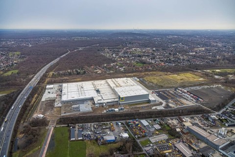 Aerial photo, Edeka central warehouse Oberhausen, Schwarze Heide, Oberhausen, Ruhr area, North